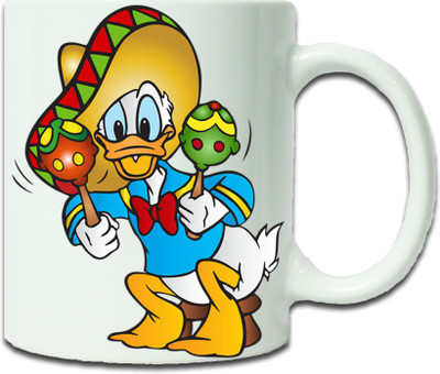 Maison N Mode Smile Duck Coffee Ceramic Mug(330 ml), Multicolor
