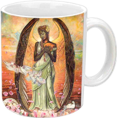 

Raj Laxmi Beautiful Angel White Ceramic Mug(350 ml)