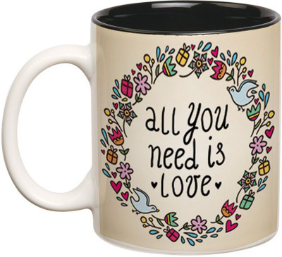 

Prithish All You Need Is Love Double Color Ceramic Mug(330 ml), Multicolor