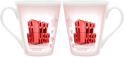 

Homesogood Wonderful New Year Ceramic Mug(355 ml, Pack of 2)