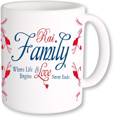PhotogiftsIndia Rai Family Ceramic Mug(325 ml), Multicolor