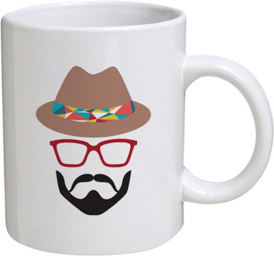 

My Bestow Cap Man - MyBestow White Plain Coffee Ceramic Ceramic Mug(320 ml), Multicolor