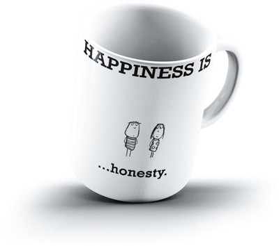 

Ucard Happiness Is2378 Bone China, Ceramic, Porcelain Mug(325 ml), Multicolor