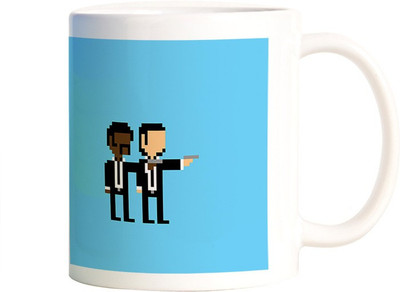 

Rangeele Inkers Pulp Fiction Minimal Pixel Art Ceramic Mug(300 ml), Multicolor