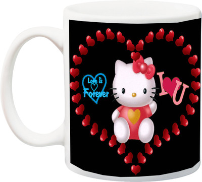 

ME&YOU Gift for Husband/Wife/Girlfriend/Boyfriend/Lover;Love is forever printed Ceramic Mug(325 ml), Multicolor