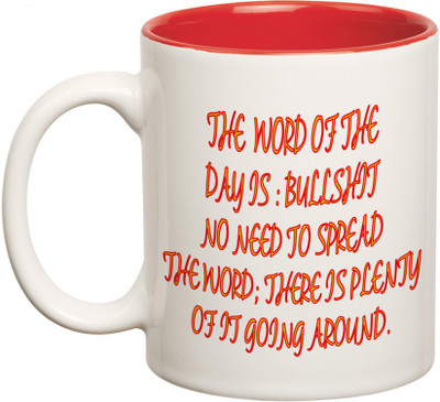 

Prithish Word of The Day: Bullshit Double Color Ceramic Mug(330 ml), Multicolor