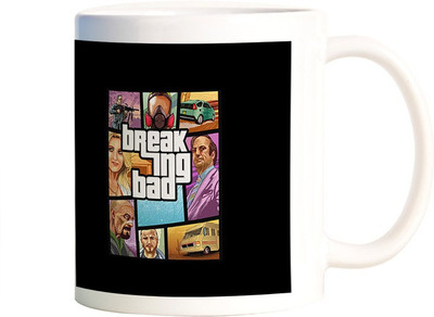 

Rangeele Inkers Breaking Bad GTA Artwork Ceramic Mug(300 ml), Multicolor
