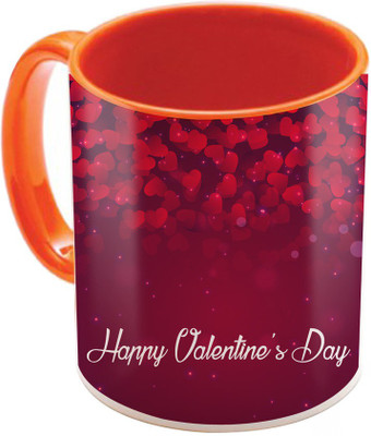 

SKY TRENDS Valentine Gift for Girlfriend Love Printed I Love U Forever Perfect for Her Him Wife Fiance Anniversary And Birthday STGD152 Ceramic Mug(325 ml), Orange