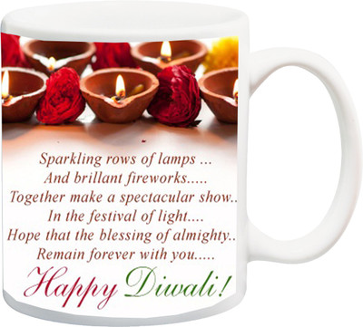 

ME&YOU Special Diwali Gifting Beautiful Quotes Ceramic Mug(325 ml), Multicolor