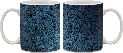 

Artifa Blue Texture Design Porcelain, Ceramic Mug(350 ml), Multicolor