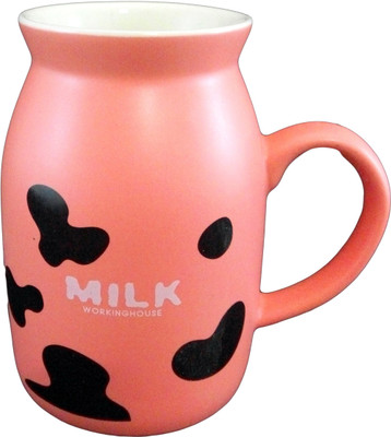 

GeekGoodies Milk Cow Ceramic Light Coral Porcelain, Wood, Ceramic Mug(250 ml), Multicolor