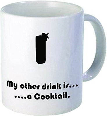 

Rikki Knight LLC Knight My Other Drink Cocktail 11 oz Ceramic Coffee Cup Ceramic Mug(60 ml), Multicolor