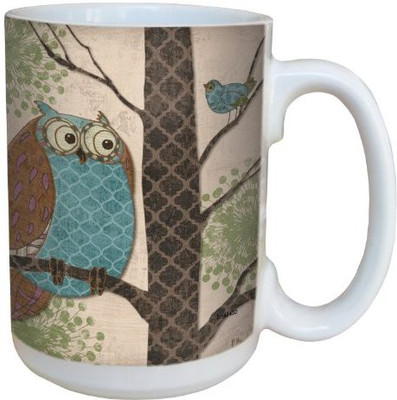 

Tree-Free Greetings Greetings lm43430 Whimsical Owl on Tan by Paul Brent Ceramic with Full-Sized Handle, 15-Ounce Ceramic Mug(60 ml), Multicolor