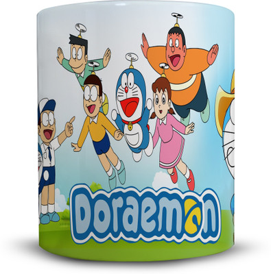 

Ackme Design cartoon characters, Doraemon Ceramic Mug(325 ml), Multicolor