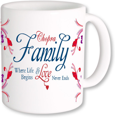 

PhotogiftsIndia Chopra Family Ceramic Mug(325 ml), Multicolor