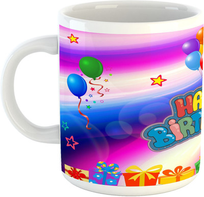 

Deeher Gifts Happy Birthday 12 Ceramic Mug(330 ml), Multicolor