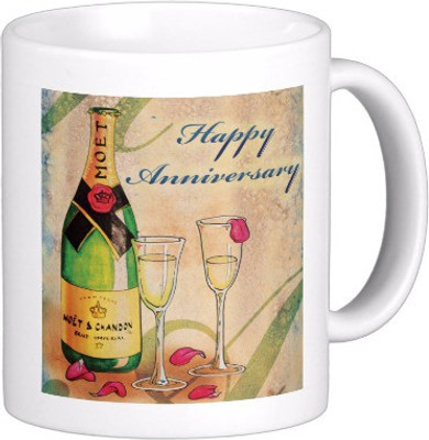 

Exoctic Silver Happy Marriage Anniversary : Qw05 Ceramic Mug(300 ml), Multicolor