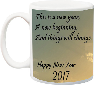 

ME&YOU Gift for This is a new year A N Beginning in things will change,Taylor Swift Happy new year 2017 printed Ceramic Mug(325 ml), Orange