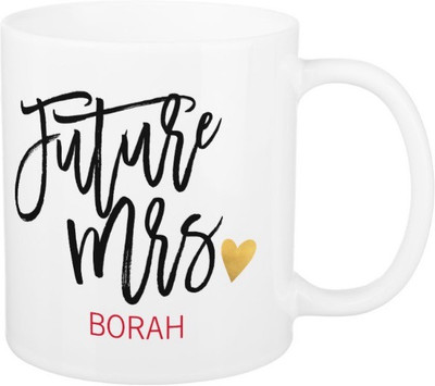 

Exoctic Silver Future Mrs.Borah Ceramic Mug(325 ml), Black;red