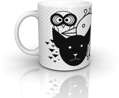 

Seven Rays Animal Doodles Ceramic Mug(350 ml)