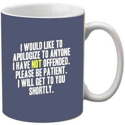 

Maison N Mode Apoloize Coffee Ceramic Mug(330 ml), Multicolor