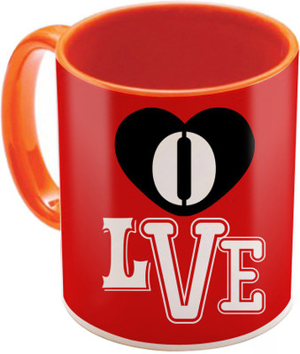 

SKY TRENDS Valentine Gift for Girlfriend Love Printed I Love U Forever Perfect for Her Him Wife Fiance Anniversary And Birthday STGD173 Ceramic Mug(325 ml), Orange