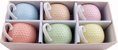 

White Gold Porcelain Golf Ball Design Tea Set 8053 - Multicolor Porcelain(Pink, Blue, Orange, Green, Yellow, Brown, Pack of 6)