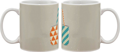 

Artifa Jars With Straw Porcelain, Ceramic Mug(350 ml), Multicolor