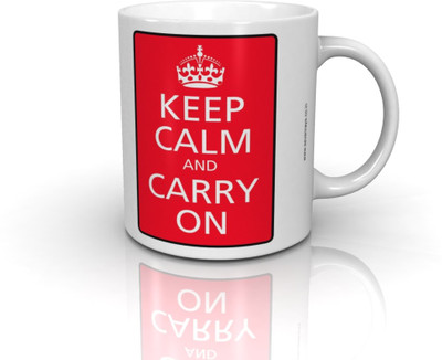 

Seven Rays Keep Calm & Carry On Ceramic Mug(250 ml)