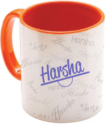 

SKY TRENDS Harsha Birthday Gift Orange Coffee 350 ML Ceramic Mug(350 ml), Multicolor