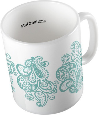 

MiiCreations Printed Heena Floral Paisley Pattern Ceramic Mug(325 ml), Multicolor