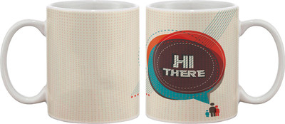 

Artifa Hi There Porcelain, Ceramic Mug(350 ml), Multicolor