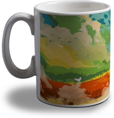 

Artifa Man With Umbrella Porcelain, Ceramic Mug(350 ml), Multicolor