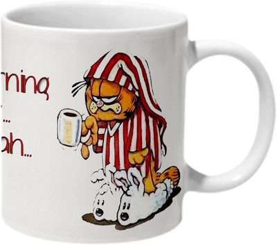 

Mooch Wale Good Morning Garfield Ceramic Mug(325 ml), Multicolor
