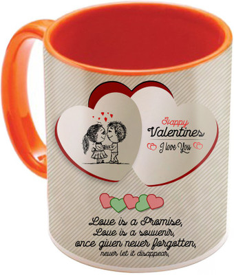 

SKY TRENDS Valentine Gift for Girlfriend Love Printed I Love U Forever Perfect for Her Him Wife Fiance Anniversary And Birthday STGD178 Ceramic Mug(325 ml), Orange