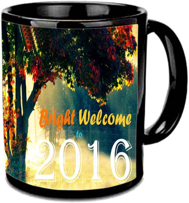 

Raj Laxmi Nature new year black Ceramic Mug(350 ml)