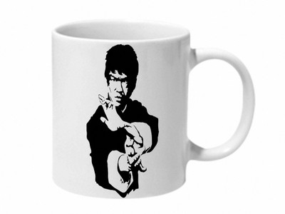 

Mooch Wale Bruce Lee Black And White Ceramic Mug(325 ml), Multicolor