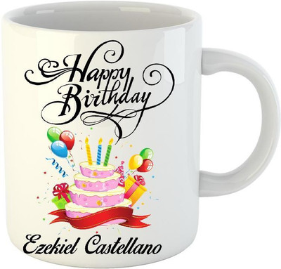 

HuppmeGift Happy Birthday Ezekiel Castellano White (350 ml) Ceramic Mug(350 ml)