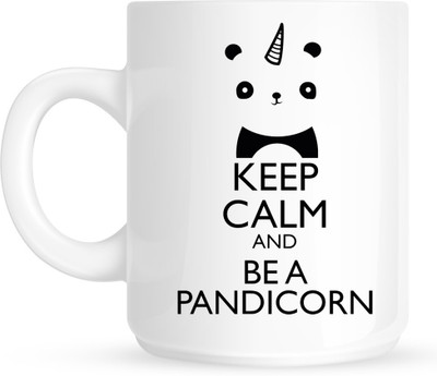

Huppme Keep Calm And Be A Pandicorn White Ceramic Mug(350 ml)