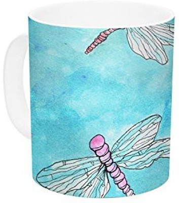 

Kess InHouse InHouse Rosie Brown Dragonfly Ceramic Coffee, 11 oz, Multicolor Ceramic Mug(60 ml)