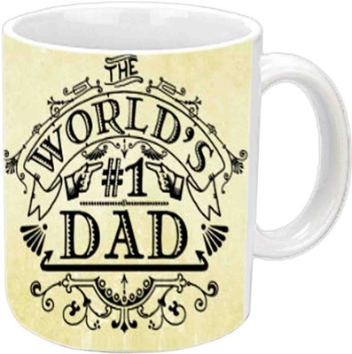 

Raj Laxmi Happy B'day Dad With Alphabets FF White Ceramic Mug(3.5 ml)