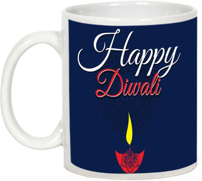 

AllUPrints Gifts For Diwali - Wishing You And Your Family A Happy Deepawali Ceramic Mug(325 ml), White