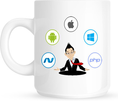 

Huppme Programmer White Ceramic Mug(350 ml)