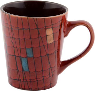 

Chrome Checks Ceramic Mug(360 ml), Red