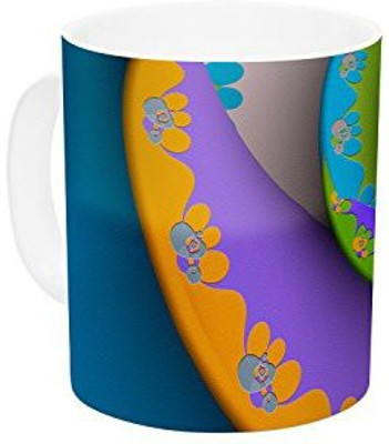 

Kess InHouse InHouse Michael Sussna Flor Essence Rainbow Spiral Ceramic Coffee, 11 oz, Multicolor Ceramic Mug(60 ml)