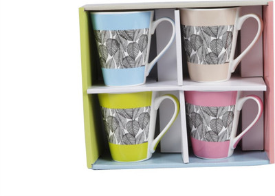 

Sivica M806 Ceramic Mug(400 ml, Pack of 4), White