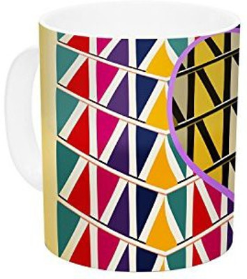

Kess InHouse InHouse Famenxt Heart in Abstract Pattern Geometric Abstract Ceramic Coffee, 11 oz, Multicolor Ceramic Mug(60 ml)