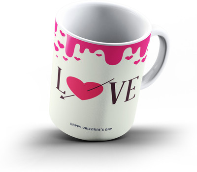 

Ucard Valentines Day Love691 Bone China, Ceramic, Porcelain Mug(325 ml), Multicolor