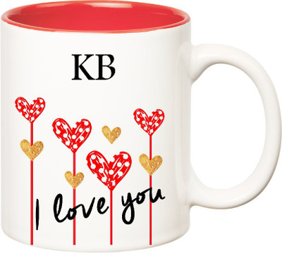 

Huppme I Love You Kb Inner Red (350 ml) Ceramic Mug(350 ml), Red;white