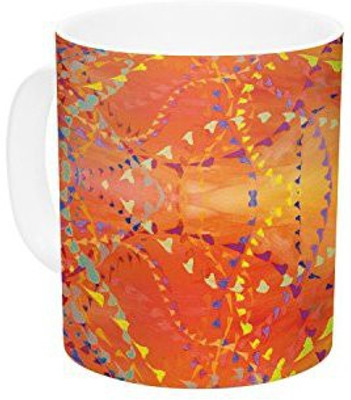 

Kess InHouse InHouse Nikposium Sunrise Orange Gold Ceramic Coffee, 11 oz, Multicolor Ceramic Mug(60 ml)